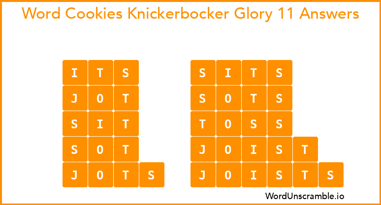 Word Cookies Knickerbocker Glory 11 Answers
