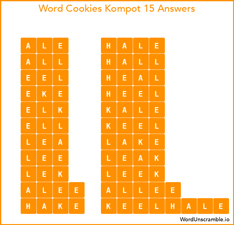 Word Cookies Kompot 15 Answers