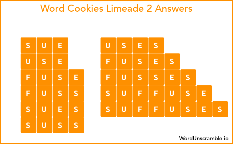Word Cookies Limeade 2 Answers