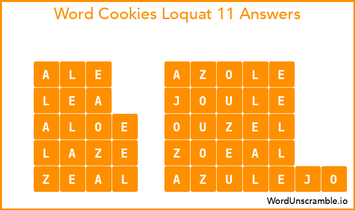 Word Cookies Loquat 11 Answers