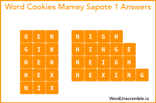 Word Cookies Mamey Sapote 1 Answers