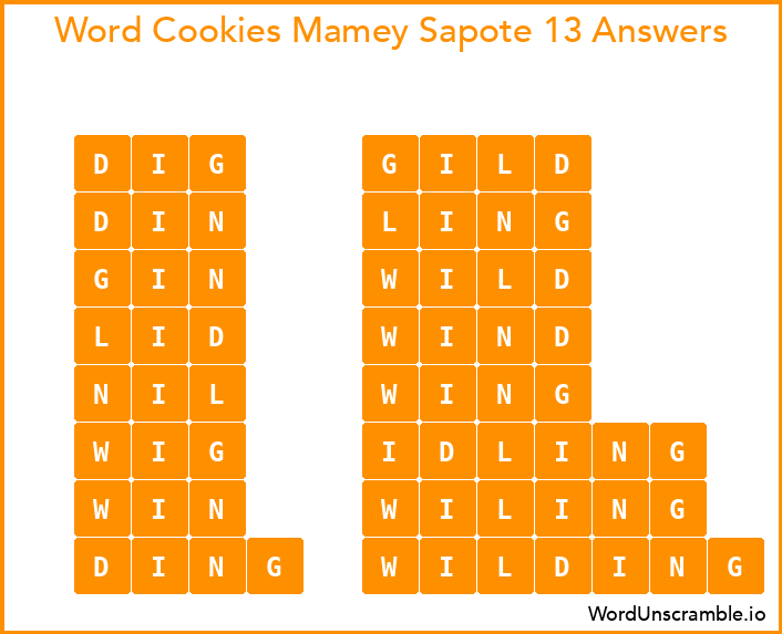Word Cookies Mamey Sapote 13 Answers
