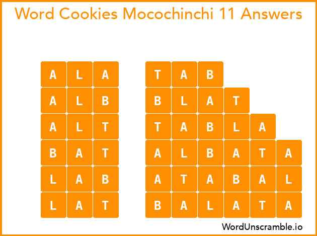 Word Cookies Mocochinchi 11 Answers