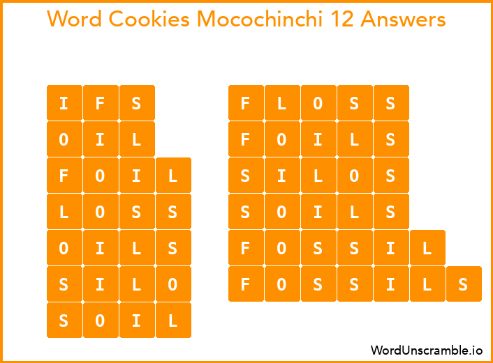 Word Cookies Mocochinchi 12 Answers