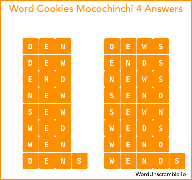 Word Cookies Mocochinchi 4 Answers