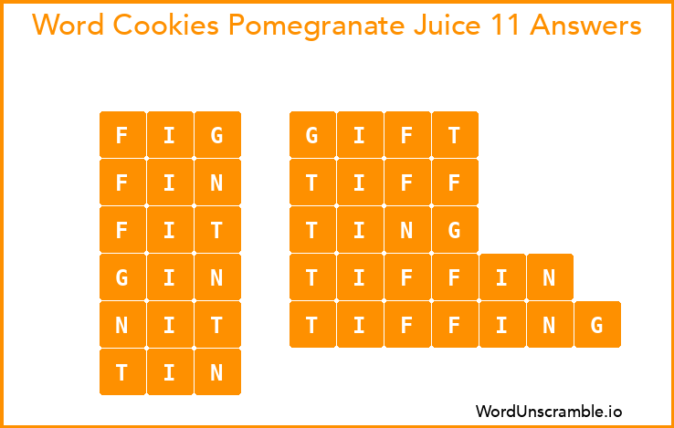 Word Cookies Pomegranate Juice 11 Answers