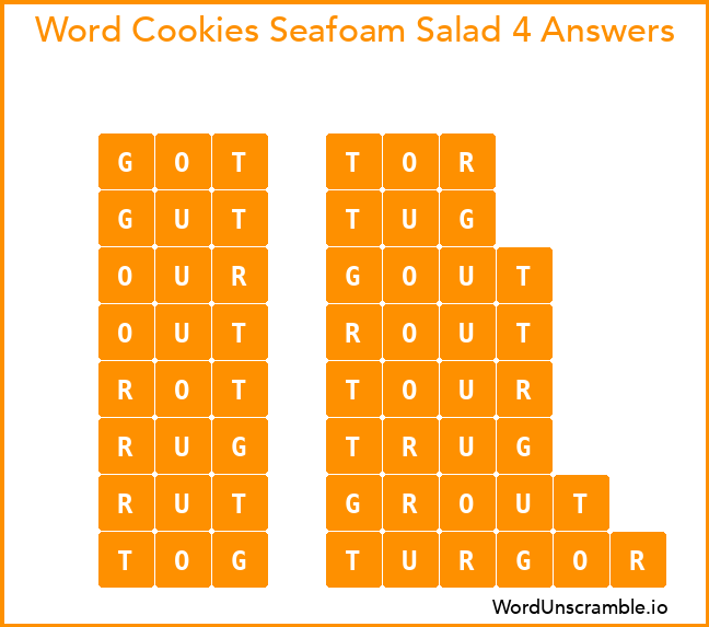 Word Cookies Seafoam Salad 4 Answers
