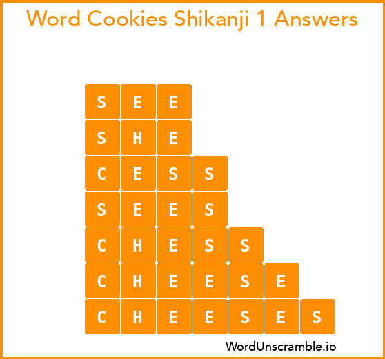 Word Cookies Shikanji 1 Answers