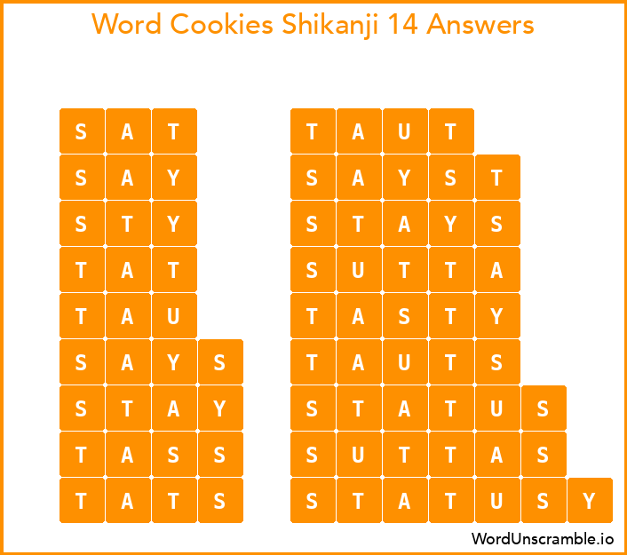 Word Cookies Shikanji 14 Answers