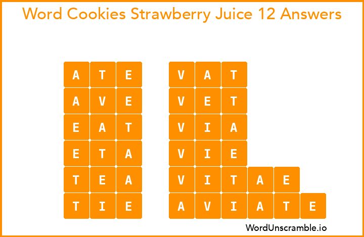 Word Cookies Strawberry Juice 12 Answers