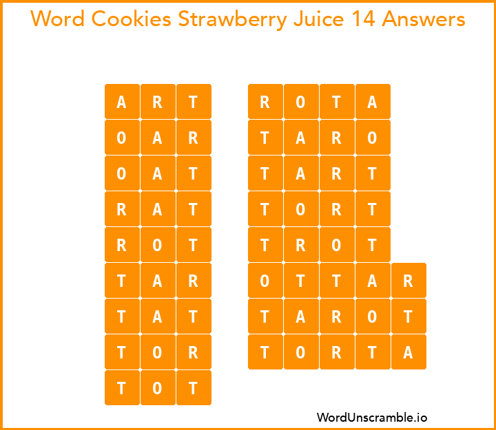Word Cookies Strawberry Juice 14 Answers