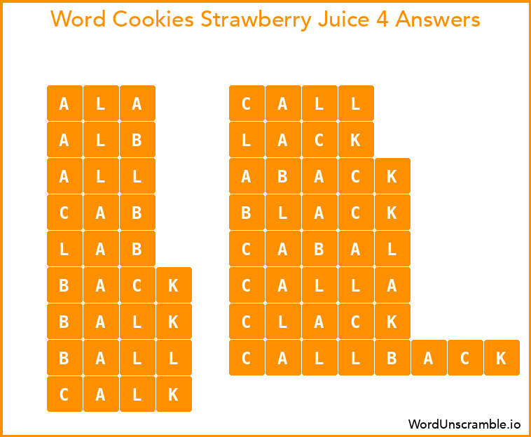 Word Cookies Strawberry Juice 4 Answers