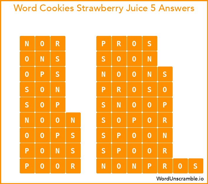 Word Cookies Strawberry Juice 5 Answers