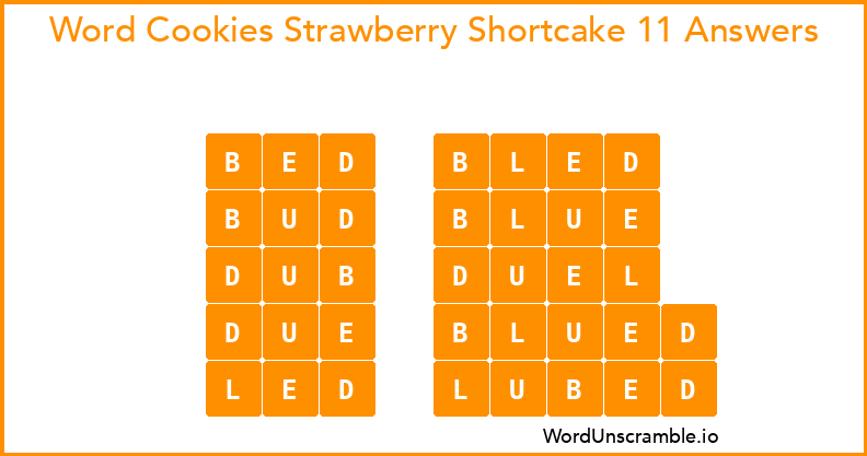 Word Cookies Strawberry Shortcake 11 Answers