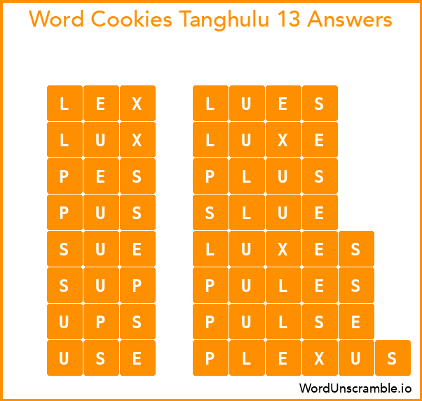 Word Cookies Tanghulu 13 Answers