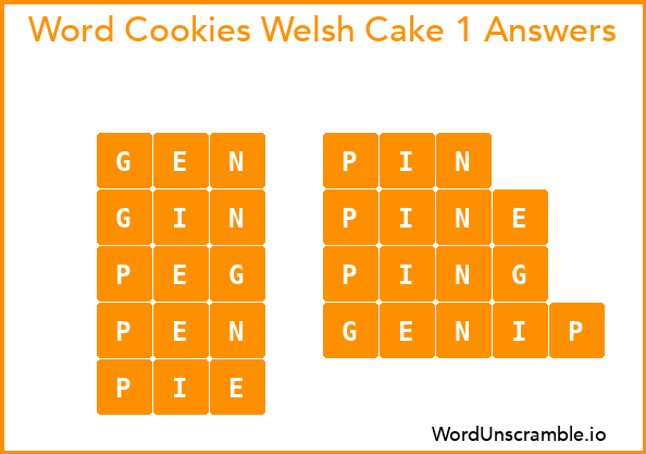 Word Cookies Welsh Cake 1 Answers