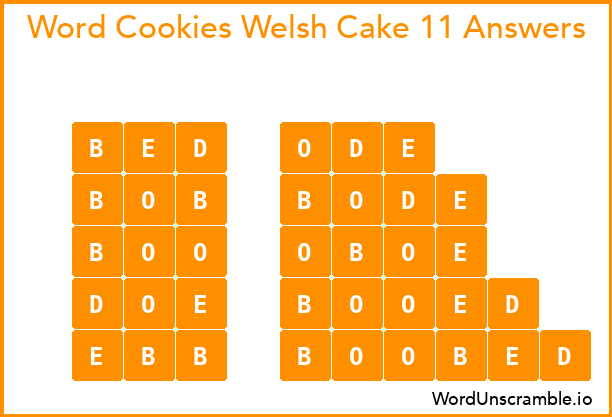 Word Cookies Welsh Cake 11 Answers