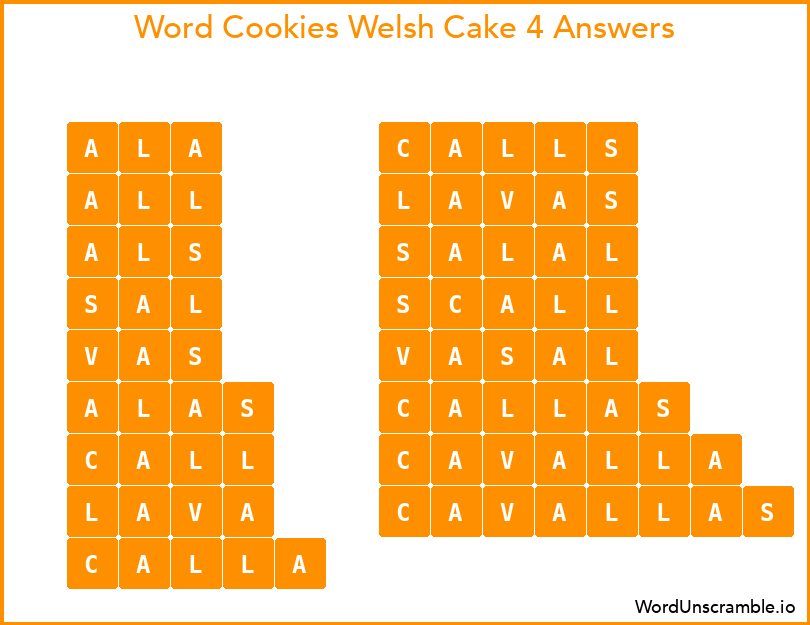 Word Cookies Welsh Cake 4 Answers