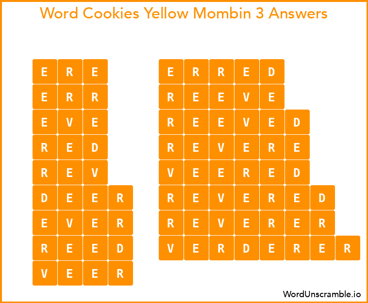 Word Cookies Yellow Mombin 3 Answers
