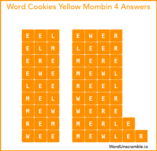 Word Cookies Yellow Mombin 4 Answers