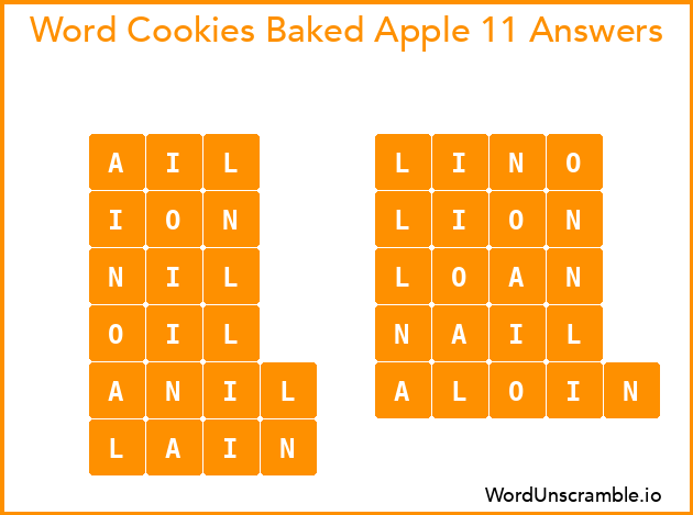 Word Cookies Baked Apple 11 Answers