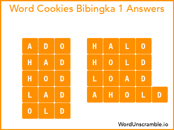 Word Cookies Bibingka 1 Answers