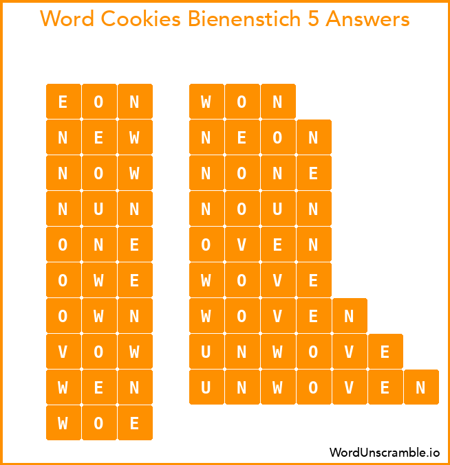 Word Cookies Bienenstich 5 Answers
