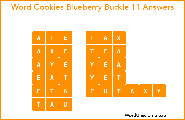 Word Cookies Blueberry Buckle 11 Answers