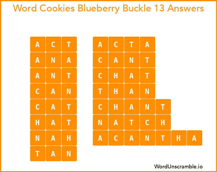 Word Cookies Blueberry Buckle 13 Answers