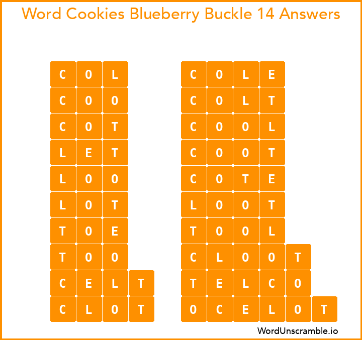 Word Cookies Blueberry Buckle 14 Answers