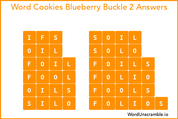 Word Cookies Blueberry Buckle 2 Answers