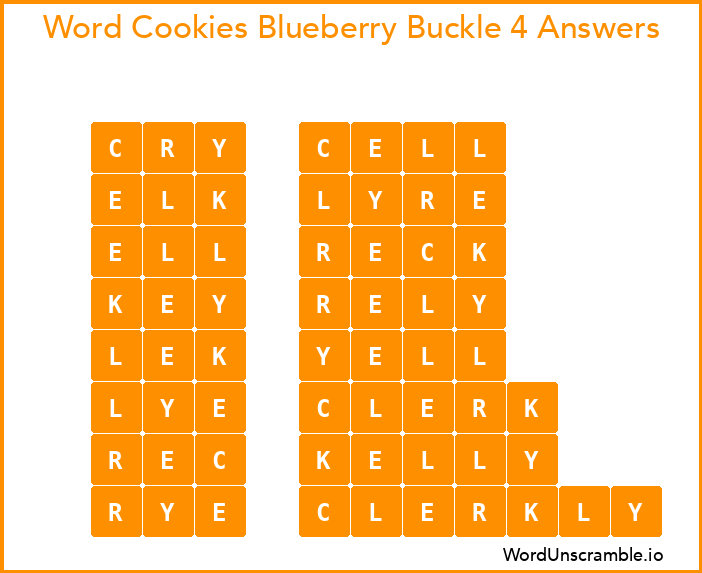 Word Cookies Blueberry Buckle 4 Answers