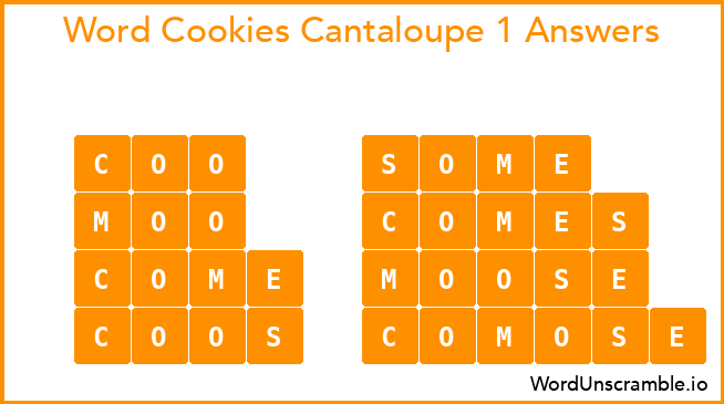 Word Cookies Cantaloupe 1 Answers