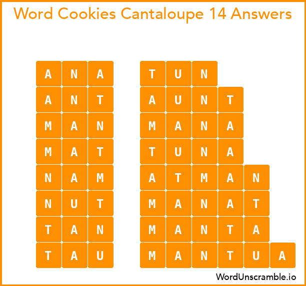 Word Cookies Cantaloupe 14 Answers
