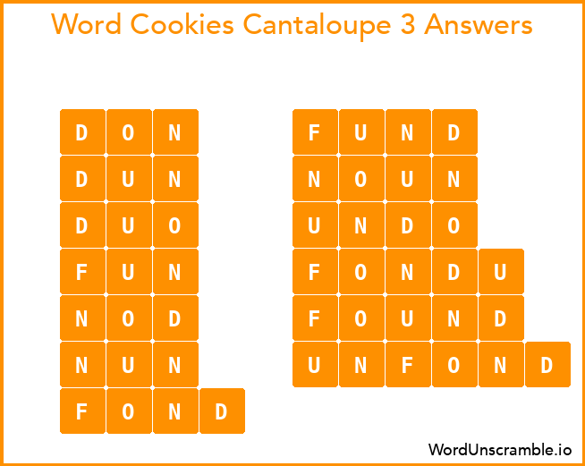 Word Cookies Cantaloupe 3 Answers