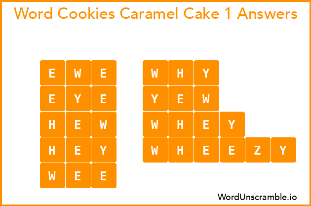 Word Cookies Caramel Cake 1 Answers