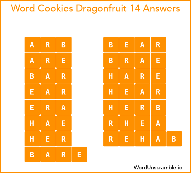 Word Cookies Dragonfruit 14 Answers