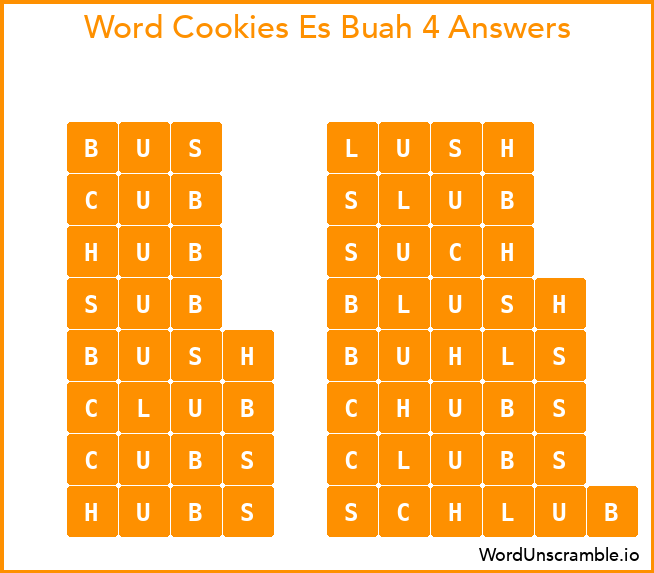 Word Cookies Es Buah 4 Answers