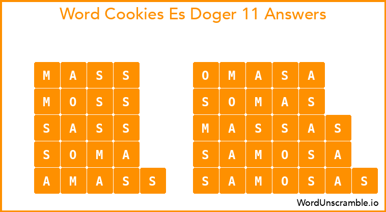 Word Cookies Es Doger 11 Answers