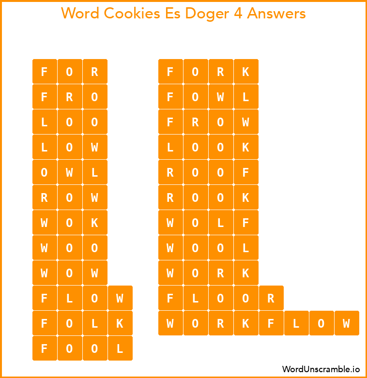 Word Cookies Es Doger 4 Answers