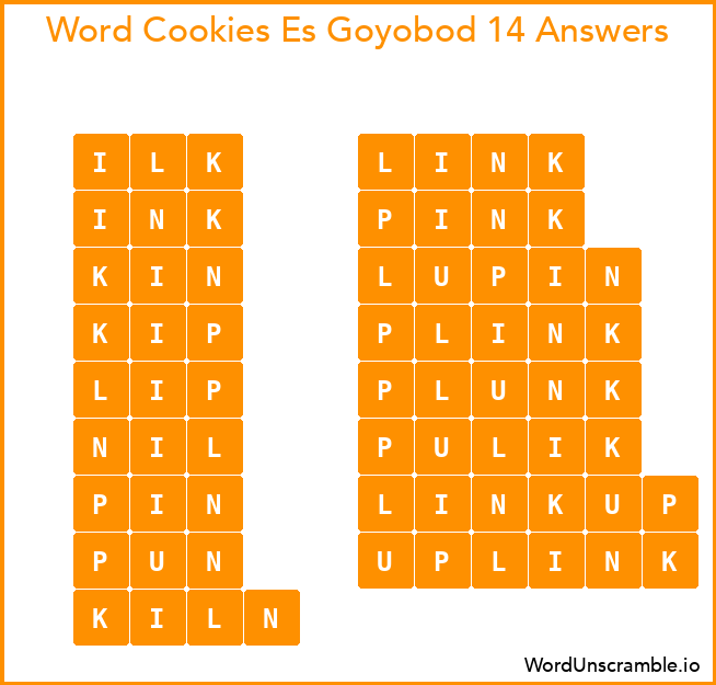 Word Cookies Es Goyobod 14 Answers
