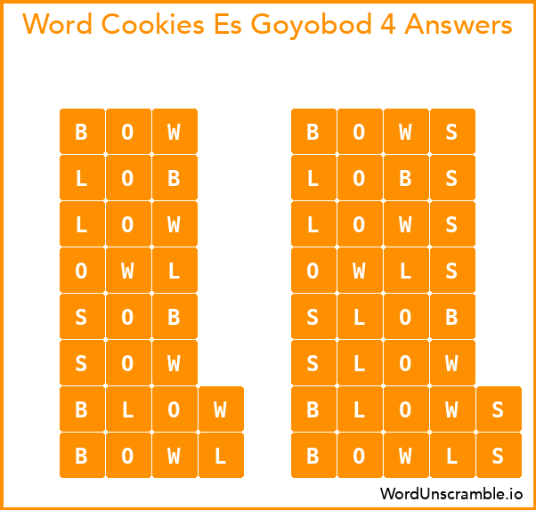 Word Cookies Es Goyobod 4 Answers