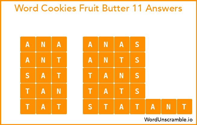 Word Cookies Fruit Butter 11 Answers