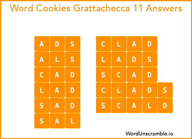 Word Cookies Grattachecca 11 Answers