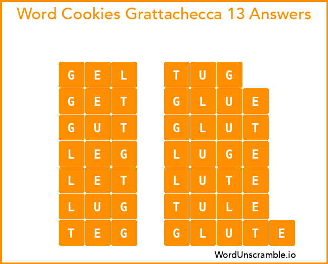 Word Cookies Grattachecca 13 Answers