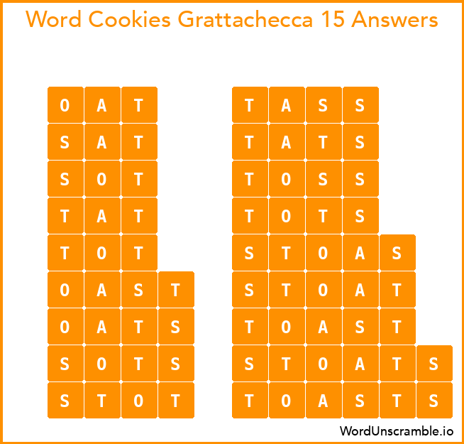 Word Cookies Grattachecca 15 Answers