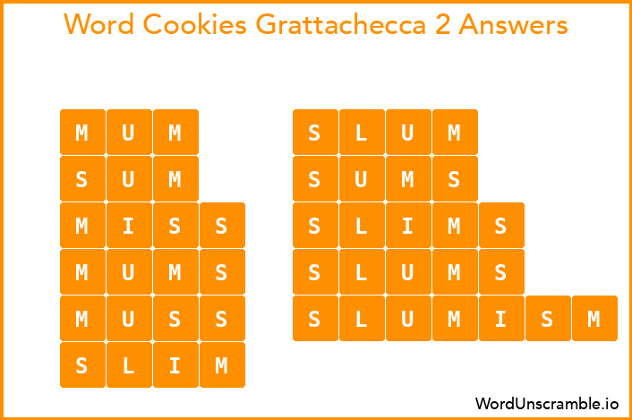 Word Cookies Grattachecca 2 Answers