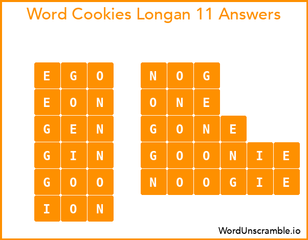 Word Cookies Longan 11 Answers