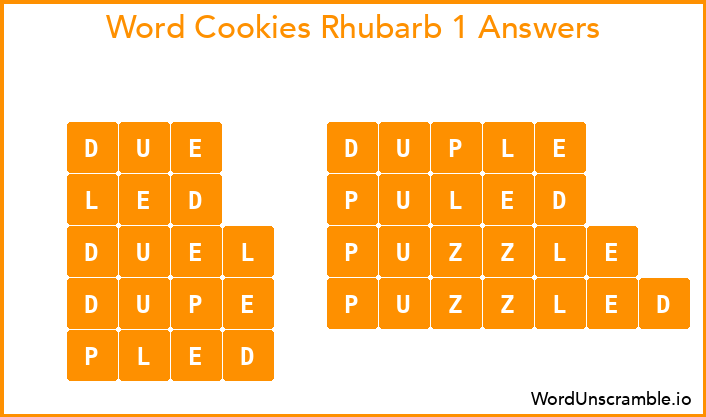Word Cookies Rhubarb 1 Answers