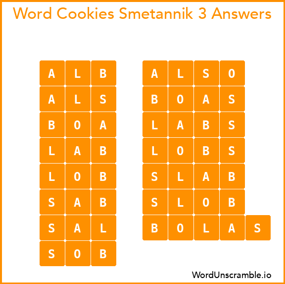 Word Cookies Smetannik 3 Answers